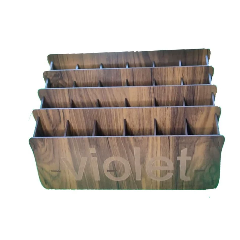 استند آرایشی مداد و خط لب و رژمدادی چوبی 24 خانه ایی