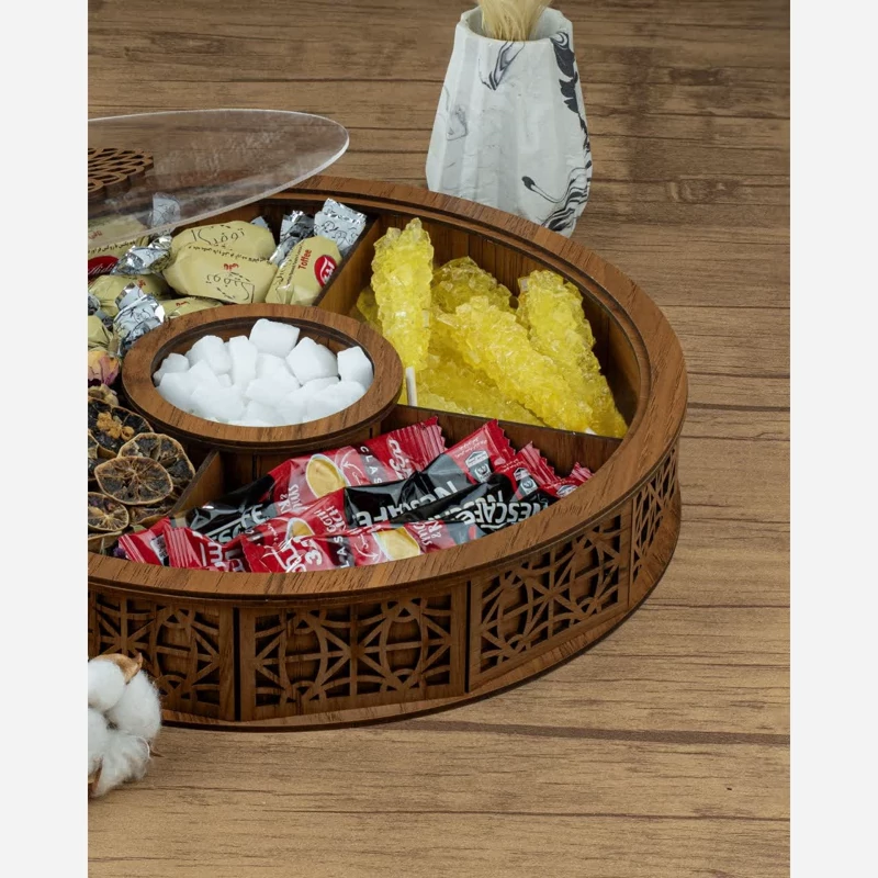 اردوخوری چوبی گرد پنج خانه طرح یاس