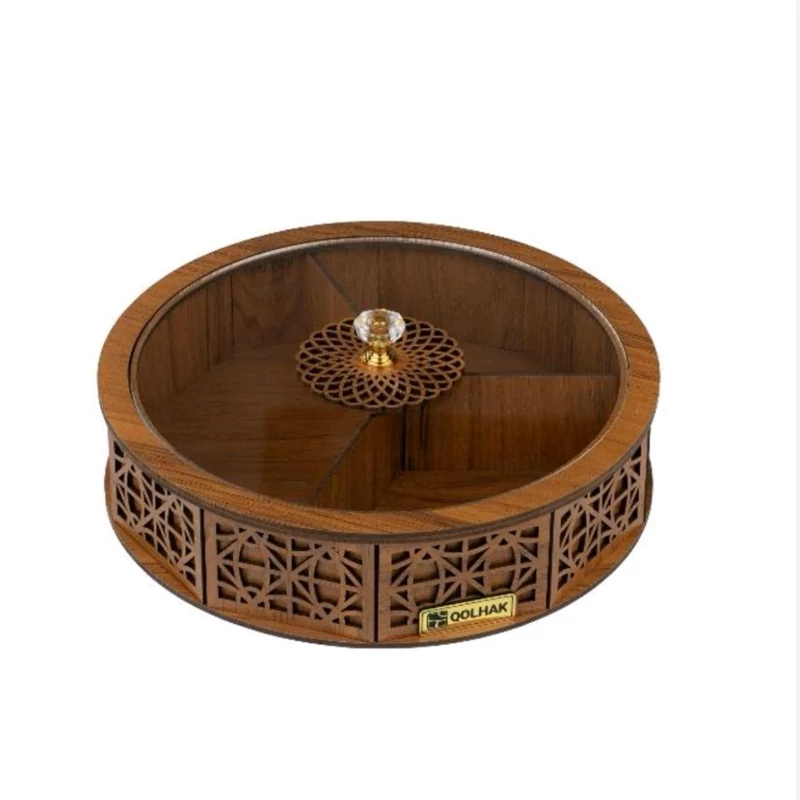 اردوخوری چوبی سه خانه گرد طرح یاس - نمای 3