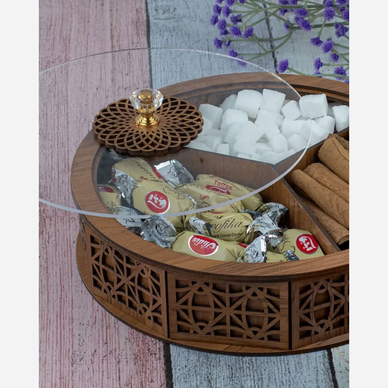 اردوخوری چوبی سه خانه گرد طرح یاس - نمای 4